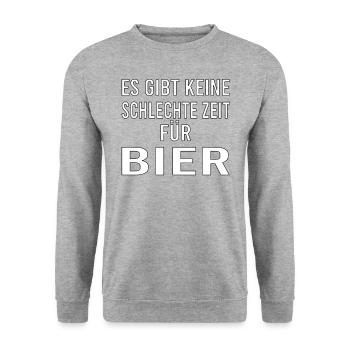 Vatertag Himmelfahrt Bier Nachbar Nachbarn Saufen - Unisex Pullover - Weißgrau meliert - Vorne - Alina (178cm) & Michal (187cm)