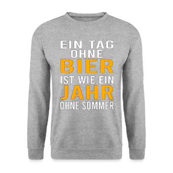 Vatertag Himmelfahrt Bier Nachbar Nachbarn Saufen - Unisex Pullover - Weißgrau meliert - Vorne - Alina (178cm) & Michal (187cm)