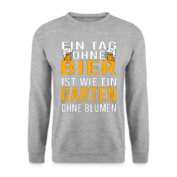 Vatertag Himmelfahrt Bier Nachbar Nachbarn Saufen - Unisex Pullover - Weißgrau meliert - Vorne - Alina (178cm) & Michal (187cm)