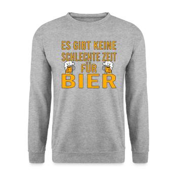 Vatertag Himmelfahrt Bier Nachbar Nachbarn Saufen - Unisex Pullover - Weißgrau meliert - Vorne - Alina (178cm) & Michal (187cm)