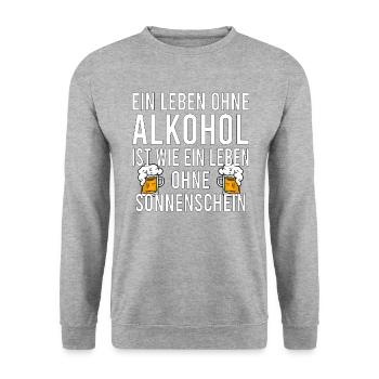 Vatertag Himmelfahrt Bier Nachbar Nachbarn Saufen - Unisex Pullover - Weißgrau meliert - Vorne - Alina (178cm) & Michal (187cm)