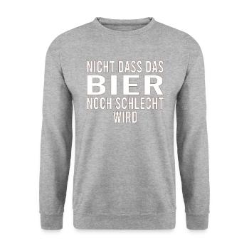 Vatertag Himmelfahrt Bier Nachbar Nachbarn Saufen - Unisex Pullover - Weißgrau meliert - Vorne - Alina (178cm) & Michal (187cm)