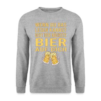 Vatertag Himmelfahrt Bier Nachbar Nachbarn Saufen - Unisex Pullover - Weißgrau meliert - Vorne - Alina (178cm) & Michal (187cm)