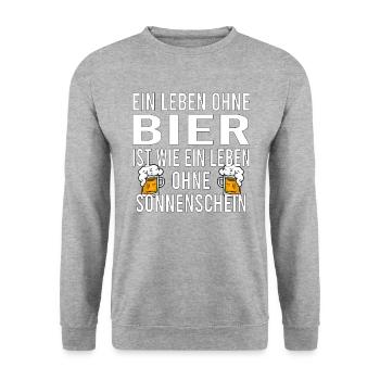 Vatertag Himmelfahrt Bier Nachbar Nachbarn Saufen - Unisex Pullover - Weißgrau meliert - Vorne - Alina (178cm) & Michal (187cm)