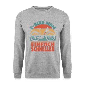 Elektrofahrrad Mama Pedelec EBike Mutter E-Bike - Unisex Pullover - Weißgrau meliert - Vorne - Alina (178cm) & Michal (187cm)