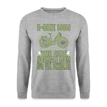 Elektrofahrrad Mama Pedelec EBike Mutter E-Bike - Unisex Pullover - Weißgrau meliert - Vorne - Alina (178cm) & Michal (187cm)