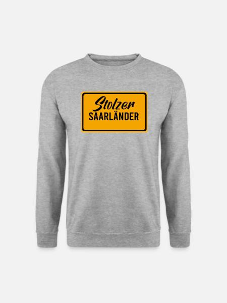 Saarland Saarländer Saarbrücken Saarbrücker Stolz - Unisex Pullover - Weißgrau meliert