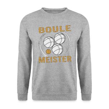 Boule Boccia Ball Sports Petanque Balls Game - Unisex Sweatshirt - salt & pepper - Front - Alina (178cm) & Michal (187cm)