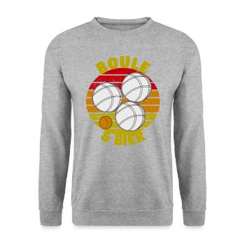 Boule Boccia Ball Sports Petanque Balls Game - Unisex Sweatshirt - salt & pepper - Front - Alina (178cm) & Michal (187cm)
