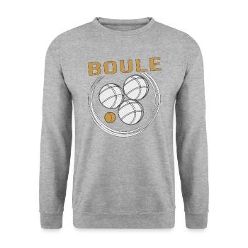 Boule Boccia Ball Sports Petanque Balls Game - Unisex Sweatshirt - salt & pepper - Front - Alina (178cm) & Michal (187cm)