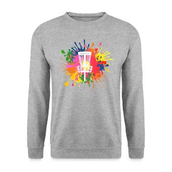 Disc Golf Discgolf Ultimate Discgolf Player Disc - Sweat-shirt Unisexe - gris chiné - Devant - Alina (178cm) & Michal (187cm)