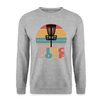 Disc Golf Discgolf Ultimate Discgolf Spieler Disc - Unisex Pullover - Weißgrau meliert - Vorne - Alina (178cm) & Michal (187cm)