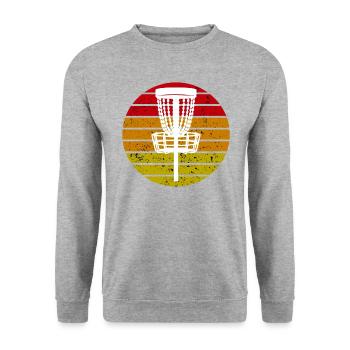 Disc Golf Discgolf Ultimate Discgolf Spieler Disc - Unisex Pullover - Weißgrau meliert - Vorne - Alina (178cm) & Michal (187cm)