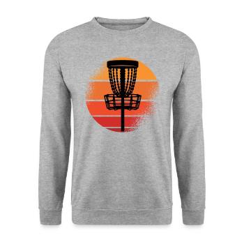 Disc Golf Discgolf Ultimate Discgolf Spieler Disc - Unisex Pullover - Weißgrau meliert - Vorne - Alina (178cm) & Michal (187cm)