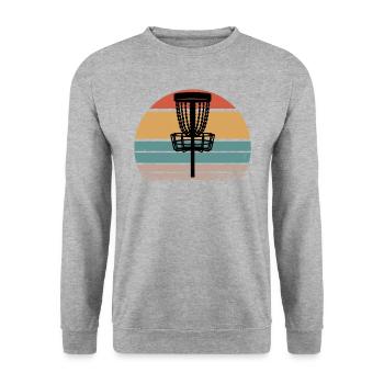 Disc Golf Discgolf Ultimate Discgolf Spieler Disc - Unisex Pullover - Weißgrau meliert - Vorne - Alina (178cm) & Michal (187cm)