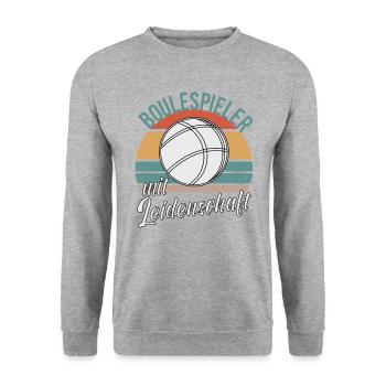 Boule Boccia Kugelsport Petanque Kugeln Spiel - Unisex Pullover - Weißgrau meliert - Vorne - Alina (178cm) & Michal (187cm)