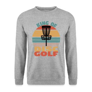 Disc Golf Discgolf Ultimate Discgolf Spieler Disc - Unisex Pullover - Weißgrau meliert - Vorne - Alina (178cm) & Michal (187cm)