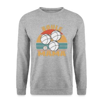 Boule Boccia Ball Sports Petanque Game Mom Mother - Unisex Sweatshirt - salt & pepper - Front - Alina (178cm) & Michal (187cm)