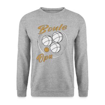 Boule Boccia Kugelsport Petanque Spiel Rentner Opa - Unisex Pullover - Weißgrau meliert - Vorne - Alina (178cm) & Michal (187cm)