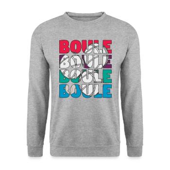 Boule Boccia Ball Sports Petanque Balls Game - Unisex Sweatshirt - salt & pepper - Front - Alina (178cm) & Michal (187cm)