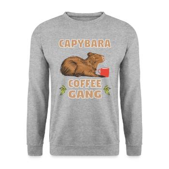 Cappybara Capybara Coffee Capybara Fans - Unisex Sweatshirt - salt & pepper - Front - Alina (178cm) & Michal (187cm)