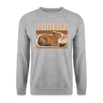 Wasserschwein Capybara Cappybara Kaffee Coffee - Unisex Sweatshirt - salt & pepper - Front - Alina (178cm) & Michal (187cm)