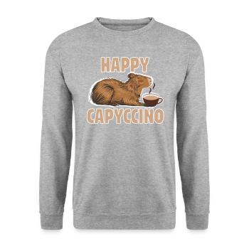Capybara Capybara Coffee Cappybara Fans - Unisex Sweatshirt - salt & pepper - Front - Alina (178cm) & Michal (187cm)
