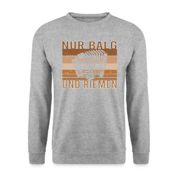 Akkordeon Akkordeonspieler Steirische Harmonika - Unisex Pullover - Weißgrau meliert - Vorne - Alina (178cm) & Michal (187cm)