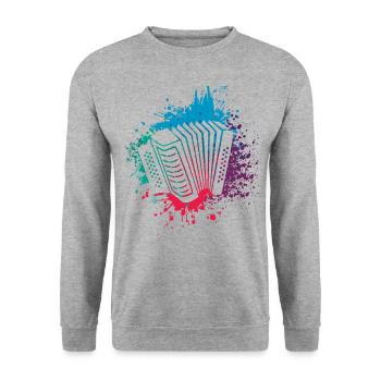 Accordion Styrian harmonica accordion player - Unisex Sweatshirt - salt & pepper - Front - Alina (178cm) & Michal (187cm)