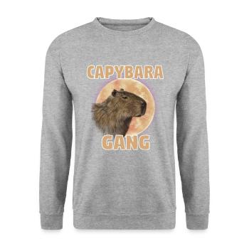Wasserschwein Capybara Fan Club Cappybara Fans - Unisex Sweatshirt - salt & pepper - Front - Alina (178cm) & Michal (187cm)