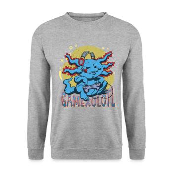 Jeu Axolotl Amphibien Mexicain Triton Jeu vidéo - Sweat-shirt Unisexe - gris chiné - Devant - Alina (178cm) & Michal (187cm)