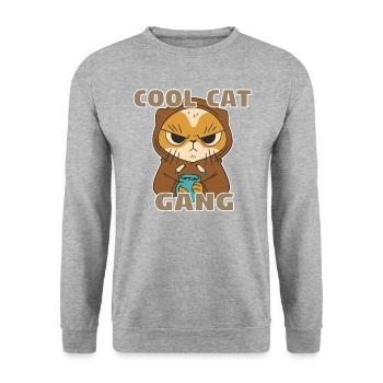 Domestic Cat Shorthair Maine Coon Siamese Cat Cat - Unisex Sweatshirt - salt & pepper - Front - Alina (178cm) & Michal (187cm)