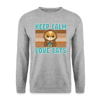 Domestic Cat Shorthair Maine Coon Siamese Cat Cat - Unisex Sweatshirt - salt & pepper - Front - Alina (178cm) & Michal (187cm)