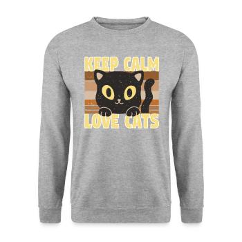 Domestic Cat Shorthair Maine Coon Siamese Cat Cat - Unisex Sweatshirt - salt & pepper - Front - Alina (178cm) & Michal (187cm)