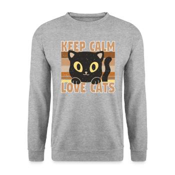 Domestic Cat Shorthair Maine Coon Siamese Cat Cat - Unisex Sweatshirt - salt & pepper - Front - Alina (178cm) & Michal (187cm)