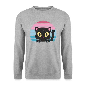 Domestic Cat Shorthair Maine Coon Siamese Cat Cat - Unisex Sweatshirt - salt & pepper - Front - Alina (178cm) & Michal (187cm)