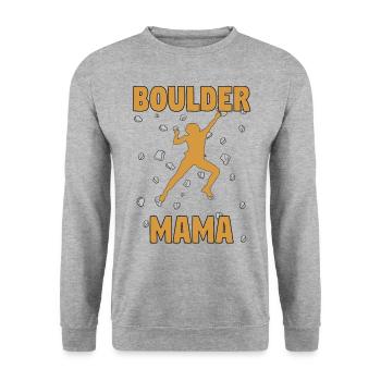 Bouldering Mama Boulder Mutti Boulderer Mother's Day - Unisex Sweatshirt - salt & pepper - Front - Alina (178cm) & Michal (187cm)