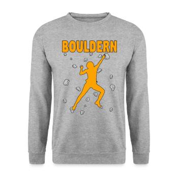 Bloc Bloc Escalade Bloc Bloc - Sweat-shirt Unisexe - gris chiné - Devant - Alina (178cm) & Michal (187cm)