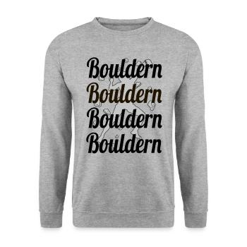Bouldering, bouldering, climbing, bouldering, bouldering - Unisex Sweatshirt - salt & pepper - Front - Alina (178cm) & Michal (187cm)