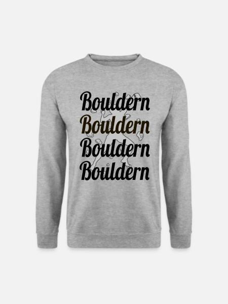Boulder Bouldern Klettern Boulderer Bouldering - Unisex Pullover - Weißgrau meliert