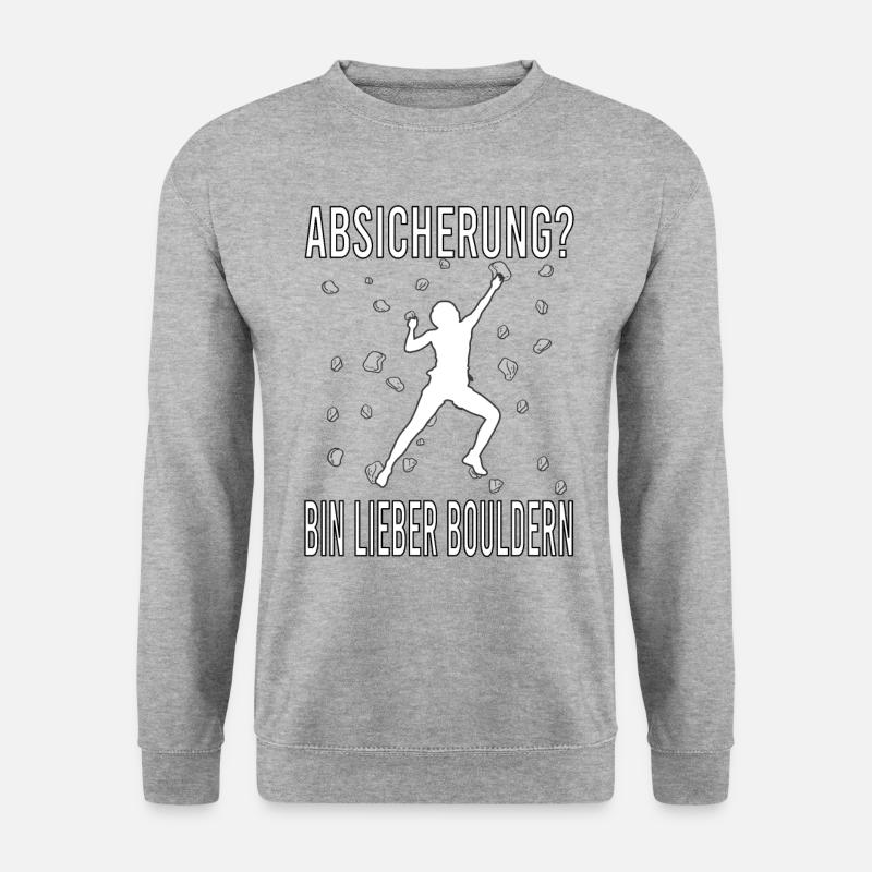 Bouldern Boulder Klettern Boulderer Bouldering - Unisex Pullover - Weißgrau meliert