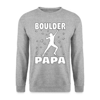 Bloc Papa Boulder Papa Papa Boulderer Fête des pères - Sweat-shirt Unisexe - gris chiné - Devant - Alina (178cm) & Michal (187cm)