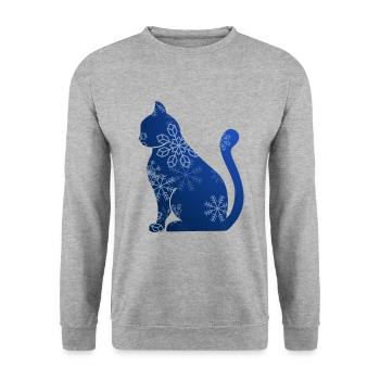 Cat Domestic Cat Shorthair Maine Coon Christmas - Unisex Sweatshirt - salt & pepper - Front - Alina (178cm) & Michal (187cm)
