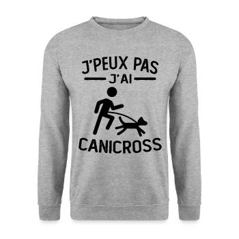 Je Peux Pas J'ai canicross canicross humour - Sweat-shirt Unisexe - gris chiné - Devant - Alina (178cm) & Michal (187cm)