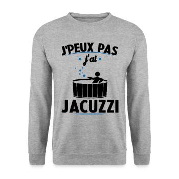 Ich kann keinen Whirlpool haben - Unisex Pullover - Weißgrau meliert - Vorne - Alina (178cm) & Michal (187cm)