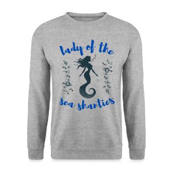 Siren Lady of the Sea Shanties Sailor - Unisex Sweatshirt - salt & pepper - Front - Alina (178cm) & Michal (187cm)