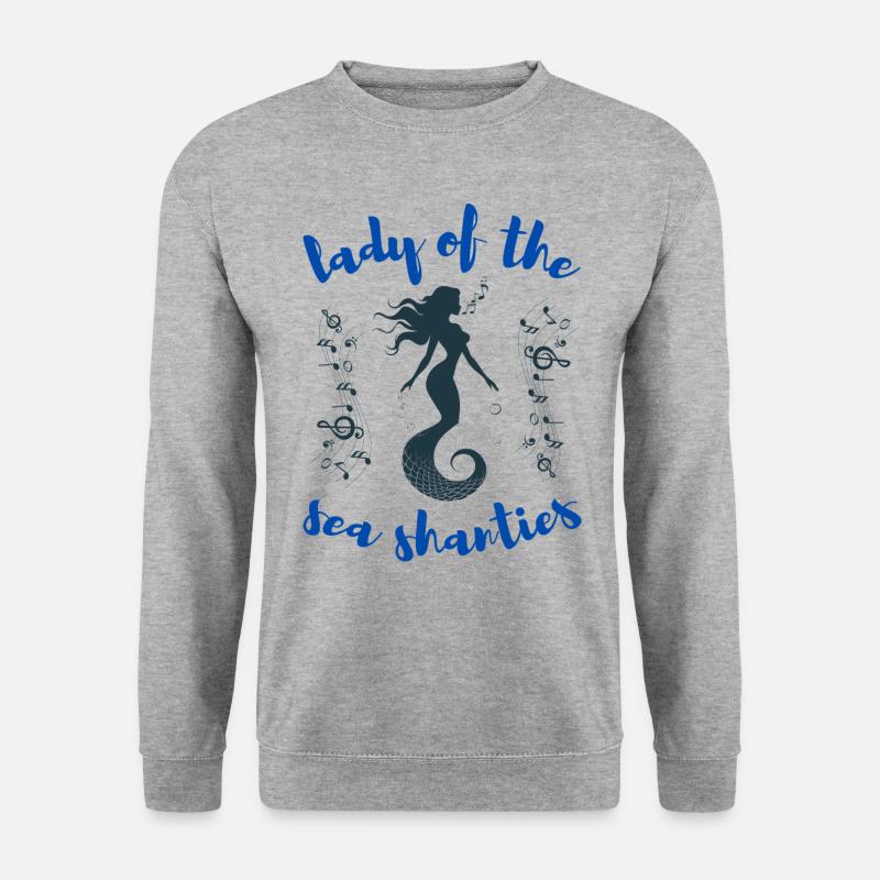 Sirene Dame der Seemannslieder Seemannsmann - Unisex Pullover - Weißgrau meliert