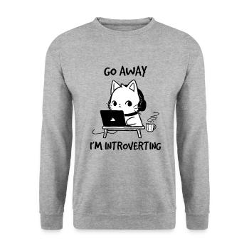 Typical Cat Behavior Collection Sayings - Unisex Sweatshirt - salt & pepper - Front - Alina (178cm) & Michal (187cm)