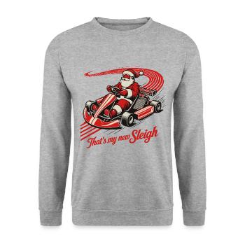Christmas go-kart fun in retro style - Unisex Sweatshirt - salt & pepper - Front - Alina (178cm) & Michal (187cm)