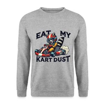 Kart Staub Fressen Go-Kart Retro Stil lustig - Unisex Pullover - Weißgrau meliert - Vorne - Alina (178cm) & Michal (187cm)